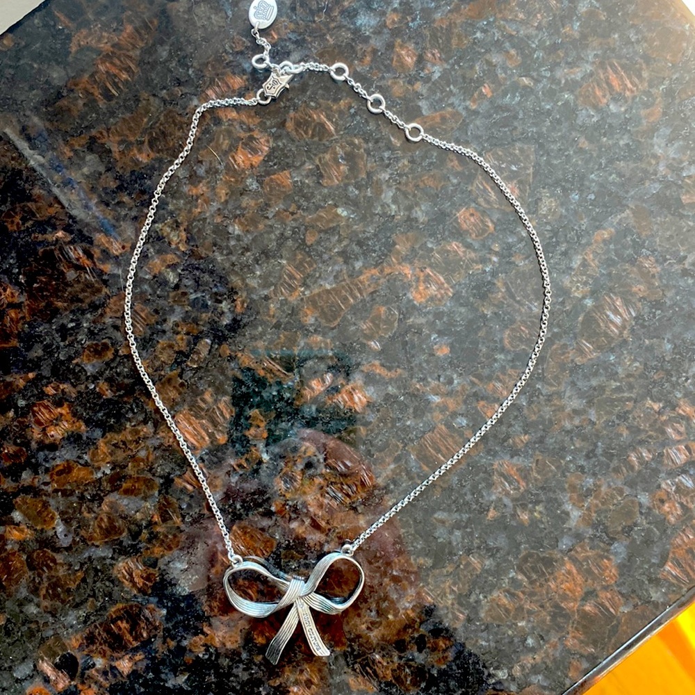 Silver Juicy Couture bow necklace